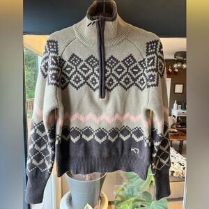 Kari Traa quarter zip wool blend Nordic sweater